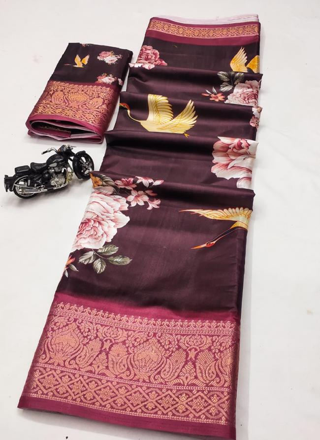 Dola Silk Wine Festival Wear Printed Saree